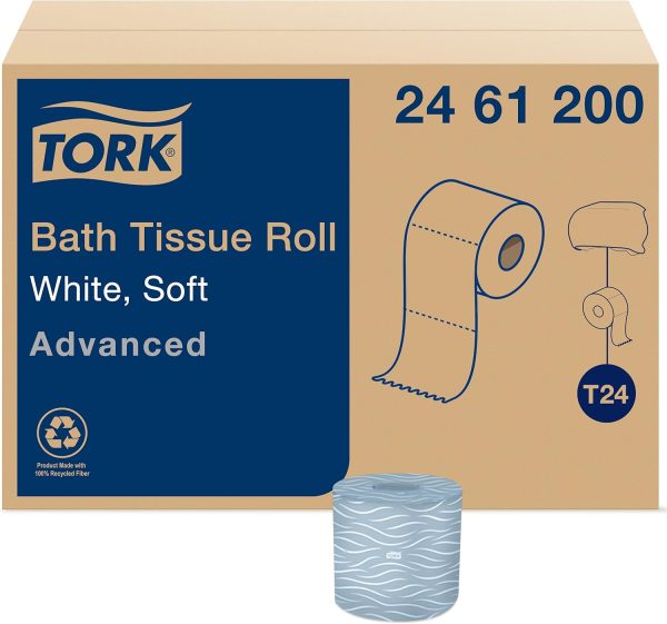 Tork Advanced Toilet Paper Roll, White, 2 Ply AZ B093MGDSFG