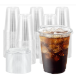 16 oz Clear Plastic To Go Cups w/ Lids AZB0F7R54JP1